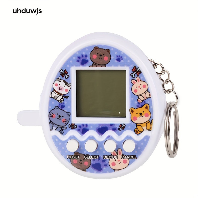 Electronic pet machine mini handheld electronic game machine pet egg virtual rabbit pet develop keychain ornaments for students' children's birthday and holiday gifts.