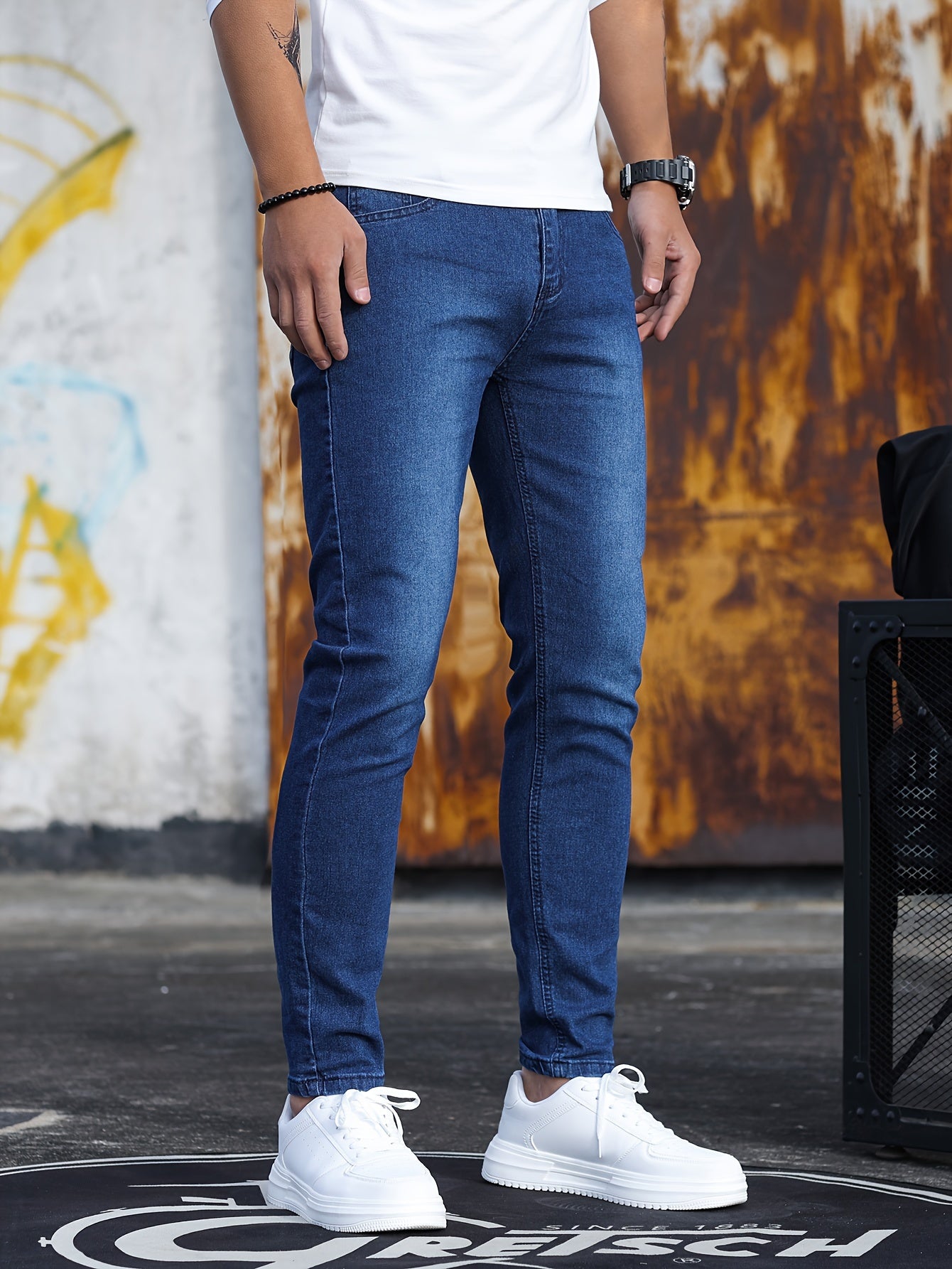 Men'S Stretchy Slim-Fit Jeans - Black, Casual Style, Comfortable Fit, All-Season Wear, Everyday Comfort|Sleek Black Jeans|Comfortable Fit