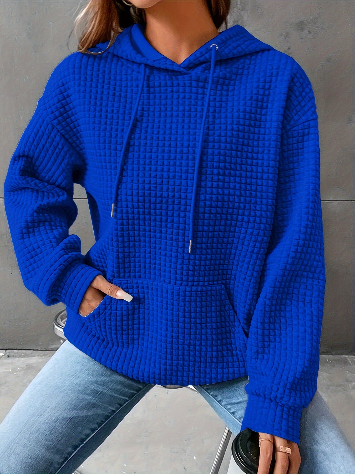 Plus Size - Women'S Plus Size Bright Orange Cable Hoodie - Cozy Loose Fit Pullover with Drawstring, Casual All-Season Wear, Casual Wear Hoodie | Cable Hoodie | Construction, Sweater Hoodie