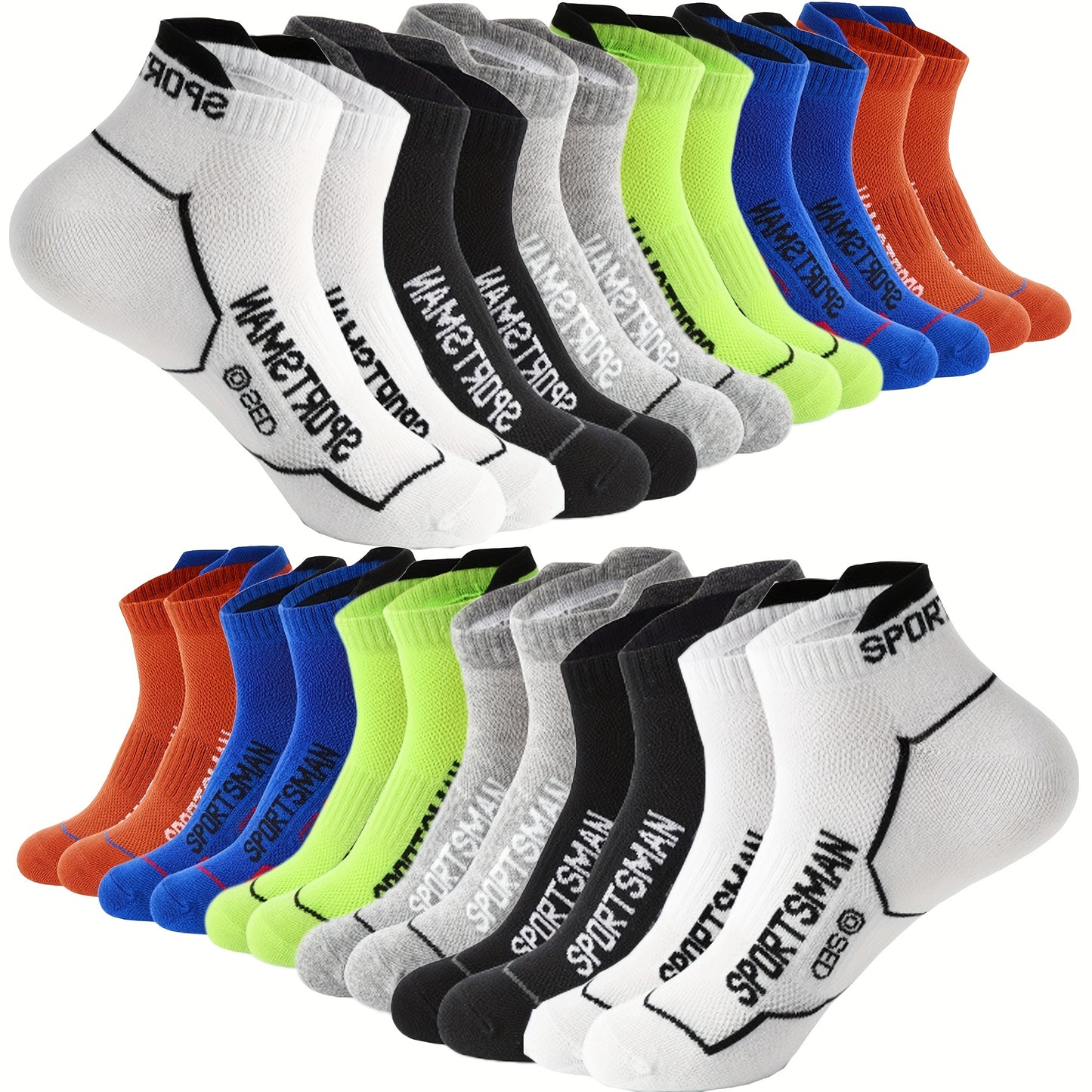 12 Pairs Men'S Athletic Socks - Breathable, Moisture-Wicking, Short-Cut Low-Top Casual Socks for Running, Sports, and Everyday Wear - All Season Comfort, Athletic Socks|Breathable Socks|Stretchy Fabric, Sweat-Resistant