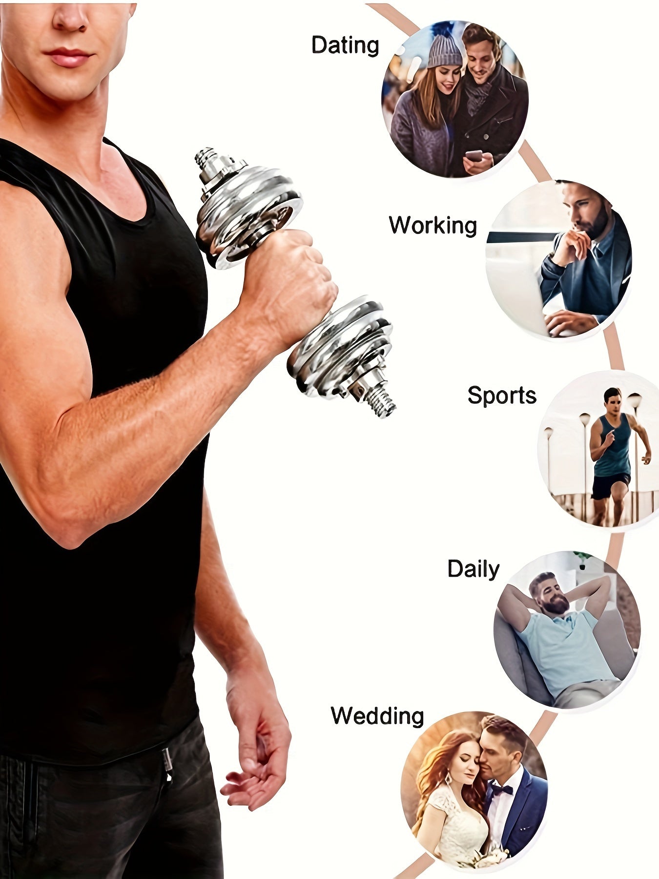 Men's Sleeveless Round Neck Sweat-absorbing Tank Top, Lightweight Active Undershirts For Summer Gym Fitness/running/jogging/cycling/yoga/training