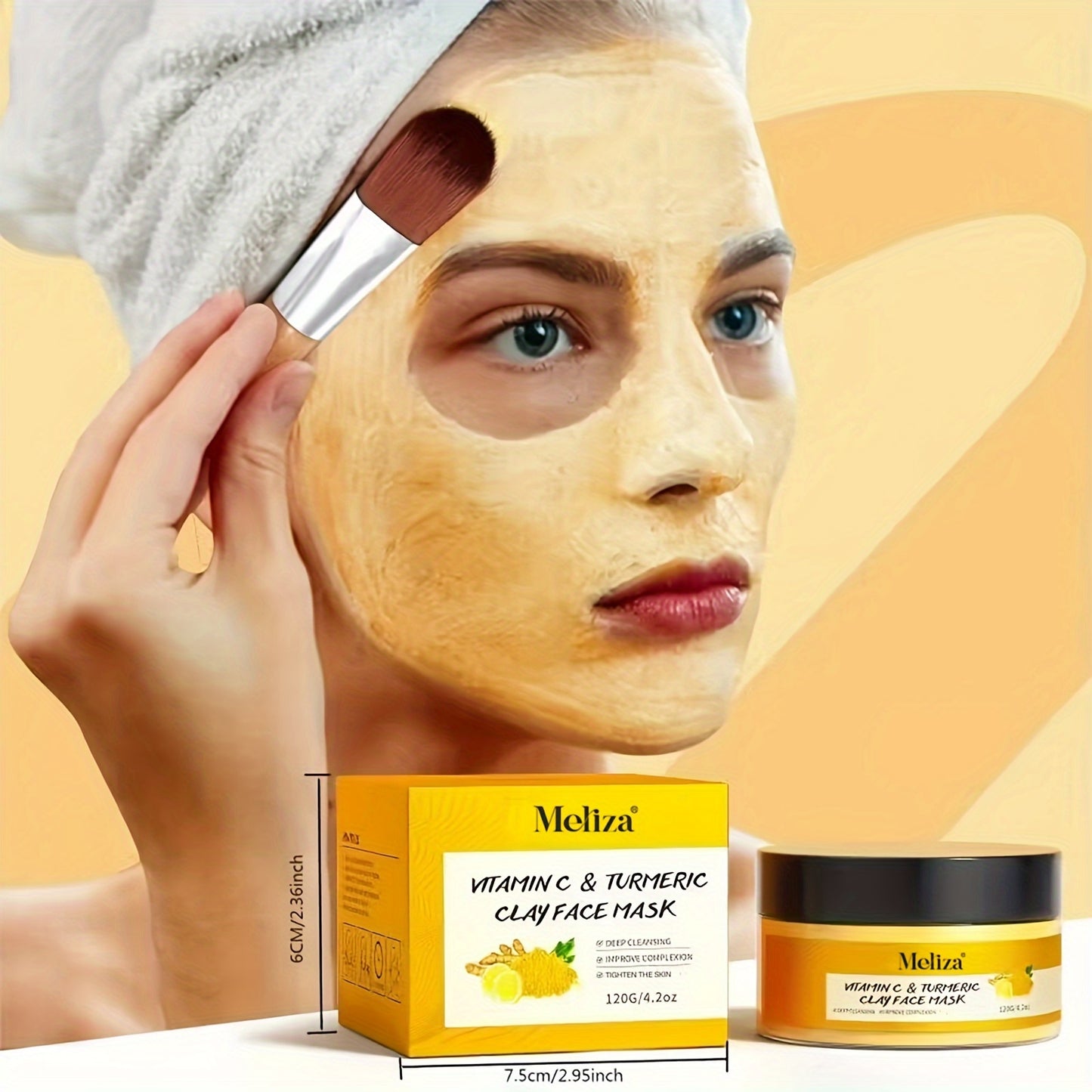 Turmeric vitamin C cleaning facial mask Turmeric mud facial mask deep cleaning facial mask Vitamin C smearing facial mask Perfect gift for Christmas, Halloween, Carnival, Valentine's Day and New Year, Pore Refining,, Spalike, Brightening Mask, Clay Mask,