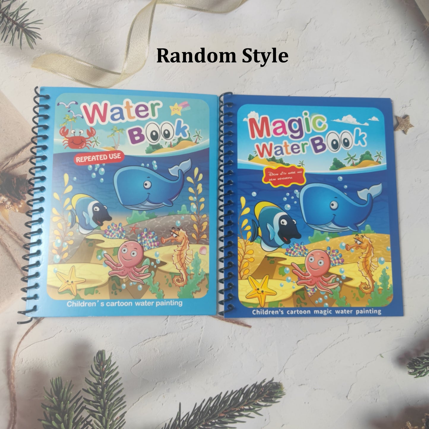 Reusable Undersea World Magic Water Book - Educational Painting Toy with Colorful Magic Pen Included - Ideal Christmas Gift for Youngsters for winter Ramadan Mubarak