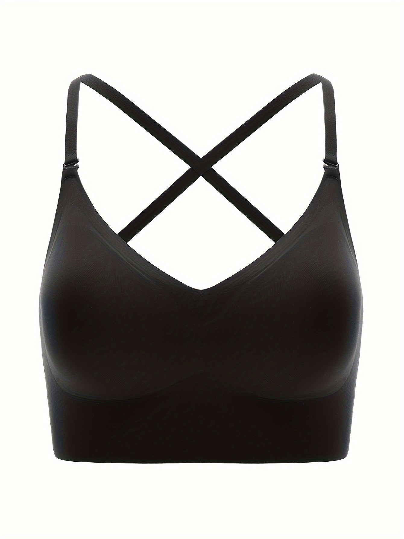 1pc Women's Off-Shoulder/Back Open Back Push-Up Bra - U/X-Line Wire-Free Lift & High, Removable Padding, Clear Strap Design, Natural Curve Enhancing Bustier for Full/Partial Back Exposure, Hand Washable (No Wire/No Padding Insertion Required) - Solid Colo