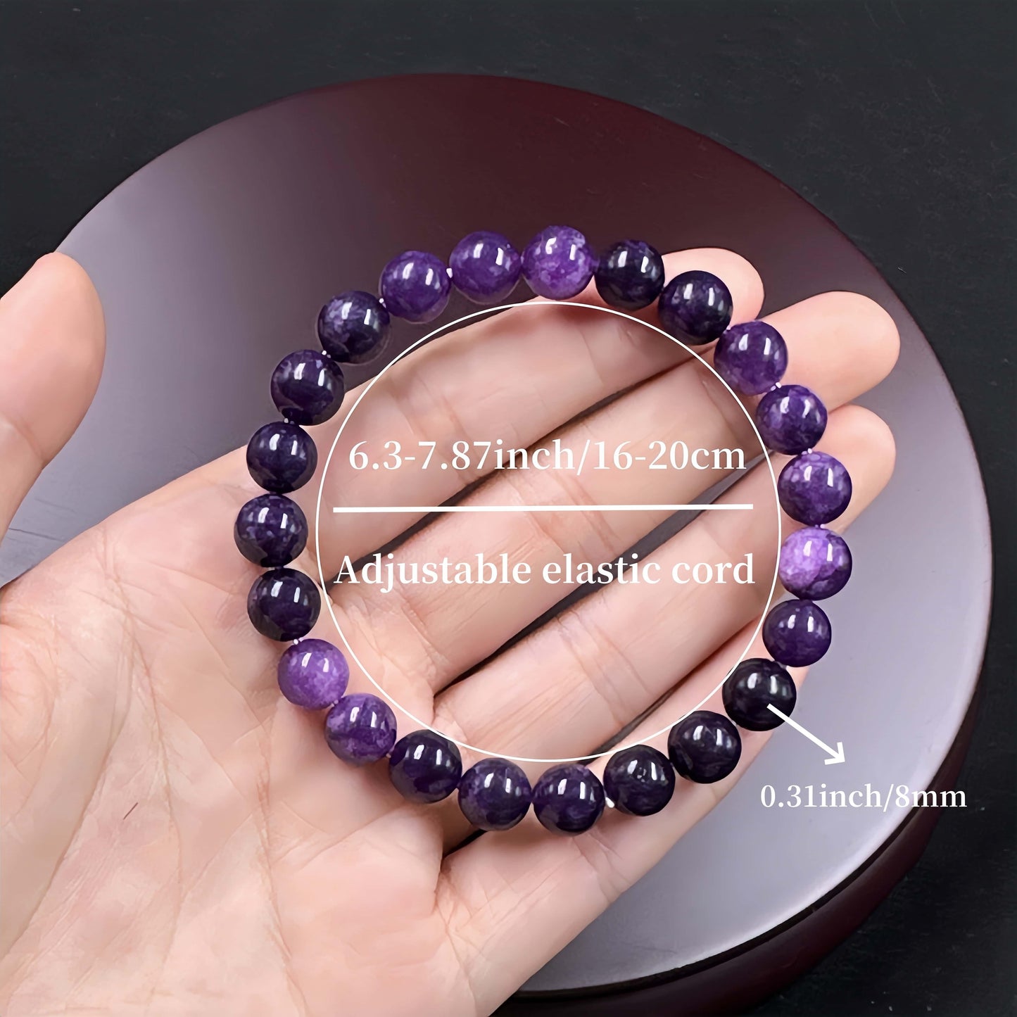 1pc Amethyst Anxiety Bracelet - Handmade, Stress-Relief Charm with "Anxiety" Engraving, Perfect Gift for Men & Women, Everyday Clothing Accessory, Mental Balance Jewelry|Stress Relief Bracelet|Handmade Charm