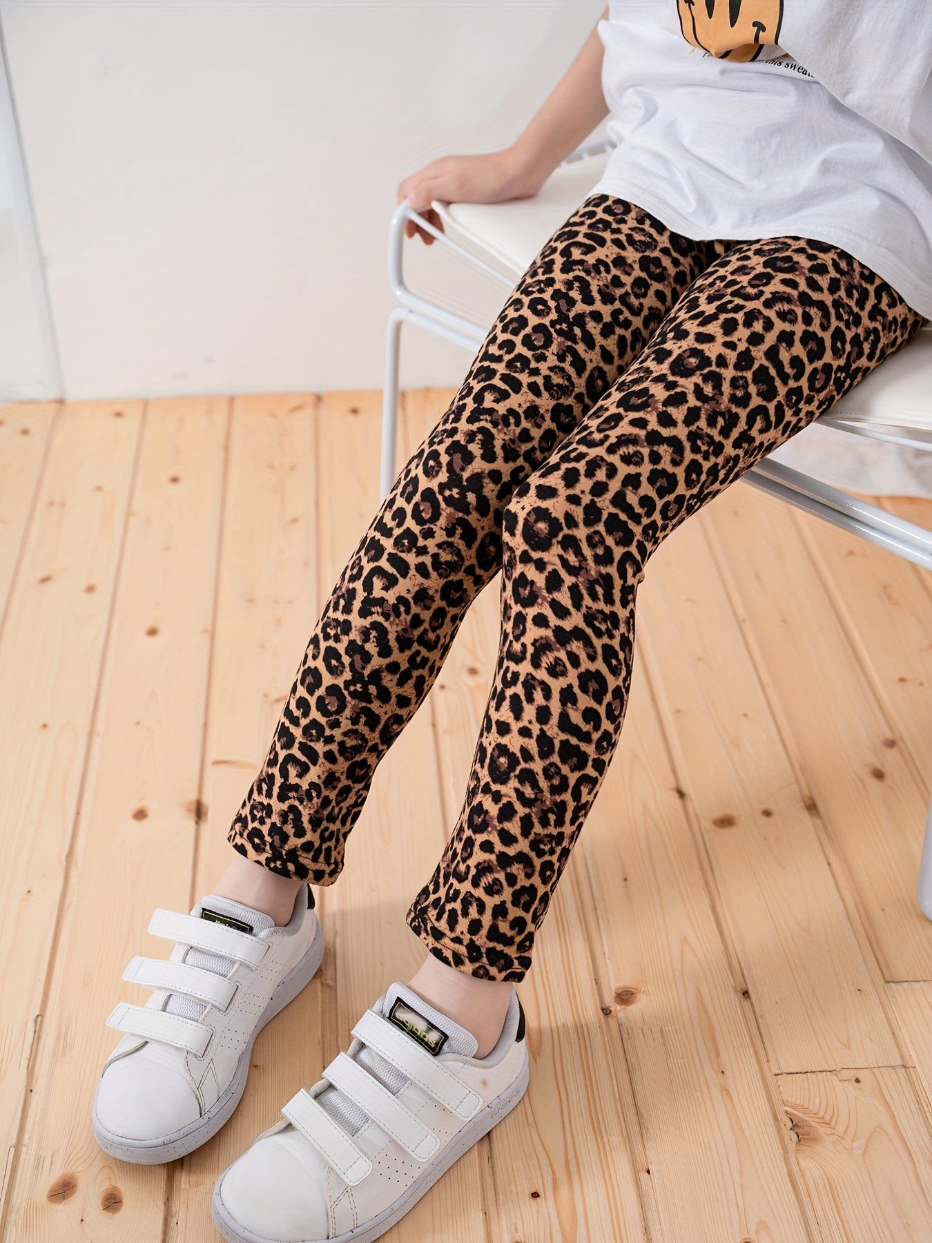 Girls Leggings With Leopard Print Slim Soft And Versatile For All Seasons
