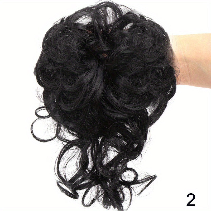 Synthetic Hair Bun Scrunchie Messy Dragon Beard Scrunchie Curly Wavy Hair Extensions With Elastic Bands For Women