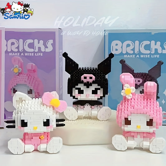 Sanrio Character Building Blocks Set - for Hello Kitty, for Kuromi, for My Melody, for Cinnamoroll - DIY Brick Model Kits - Collectible Desk Decor Figurines - Educational Puzzle Toy for Teens and Adults, kids 6+ - ABS Material - Creative Gift for Birthday