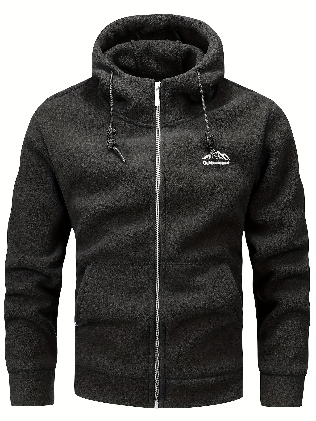 Men's Casual Warm Padded Jacket with Hood, Men's Zip-Up Padded Coat with Pockets for Winter Wear