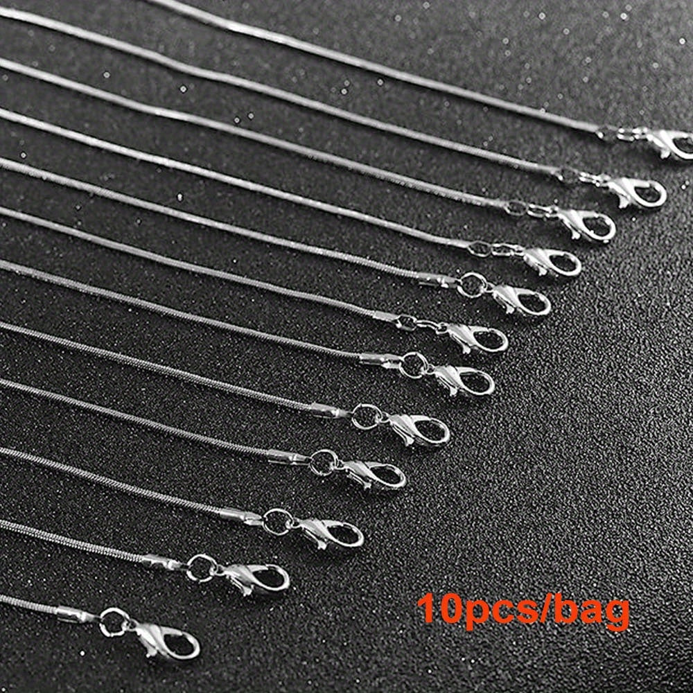 10pcs 40.64-76.2cm ROSE Golden / GOLDEN / PLATED SNAKE CHAINS PLAIN NECKLACES 10 PACKS WHOLESALE