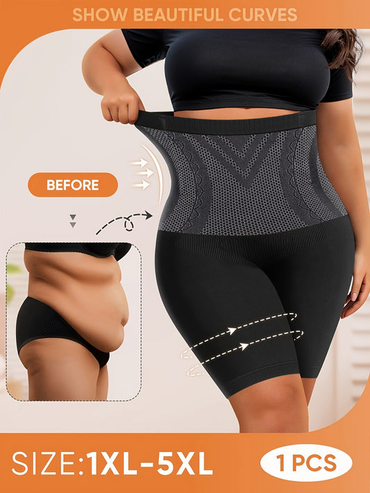 1-Pack MIOTAN Women's Plus Size High-Waisted Seamless Tummy Control Butt-Lifting Briefs - 11XL-5XL, Breathable Mesh Panels, Tummy Control & Body Contouring, Plus Size Shapewear Shorts Underwear, Tummy Control Shapewear, Body Contouring Underwear, Fourway