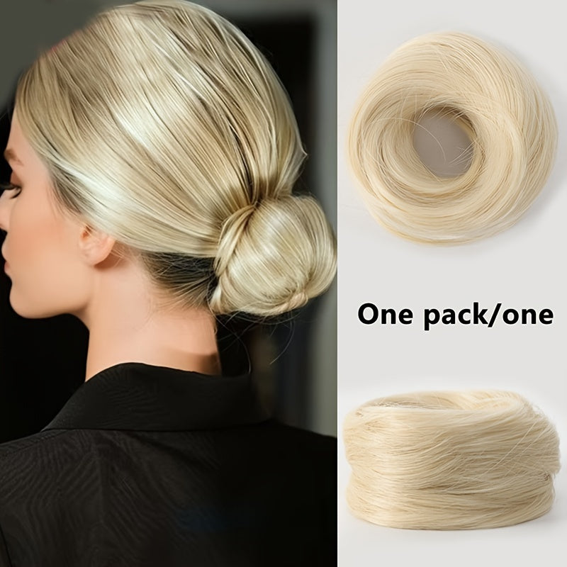 Women's Basic Bun Hairpiece, Synthetic Straight Hair Bun for All People, Natural Look Hair Extension for Women