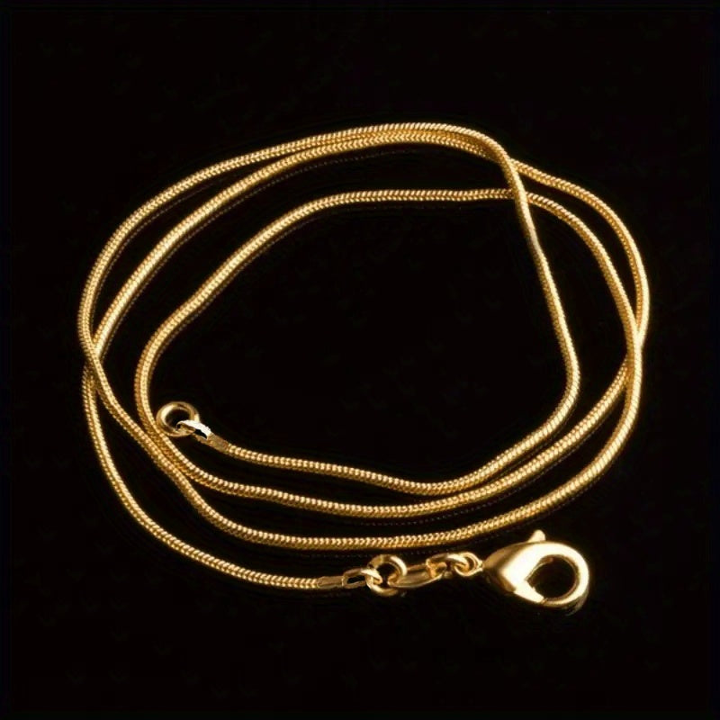 5pcs/1pc Golden Snake Chain Necklace - Fashionable Wedding & Party Jewelry, Exquisite Copper Design with Charms, Sizes 16/18/20/22/24/26/28/30