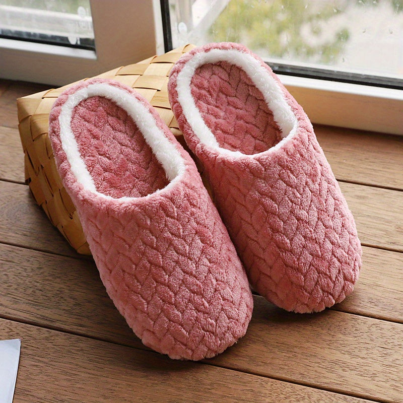 Cozy Plush-Lined Corduroy Slippers for Men and Women – Soft, Quiet, Non-Slip Indoor House Shoes in Gray, Brown, Pink, Purple & More – Perfect for Autumn and Winter Comfort, House Slippers