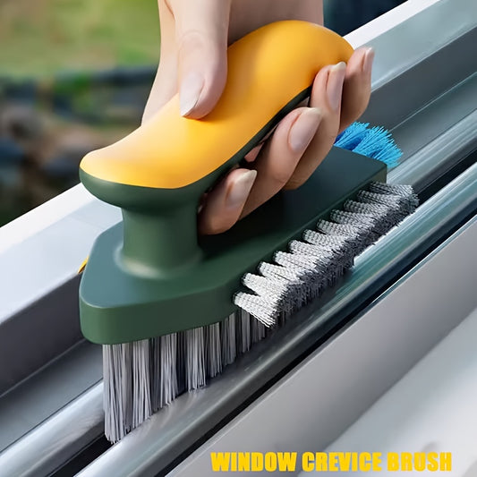 3-in-1 cleaning brush, creative crevice brush floor crevice brush scraping brush integrated toilet floor brush bathroom corner crevice toilet cleaning brush 1pc, with scraping strip, durable material, used for household crevice cleaning