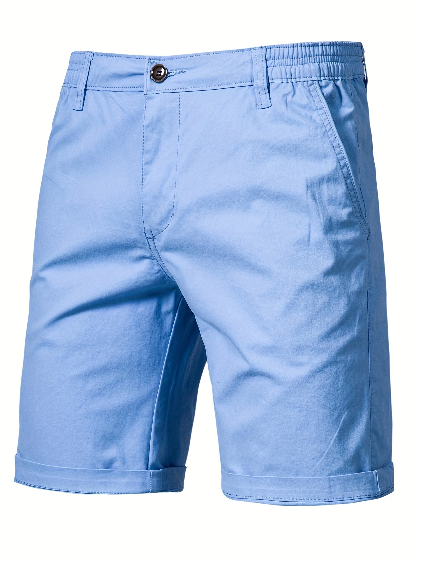 Men's Navy Blue Cotton Shorts - Non-Stretch Casual Everyday & Formal Shorts with Side Pockets, Machine Washable Regular Fit for Office, Outings, Lounge Wear - Breathable Cotton Fabric, Versatile Clothing, Classic Design, Comfortable Material, Office Attir