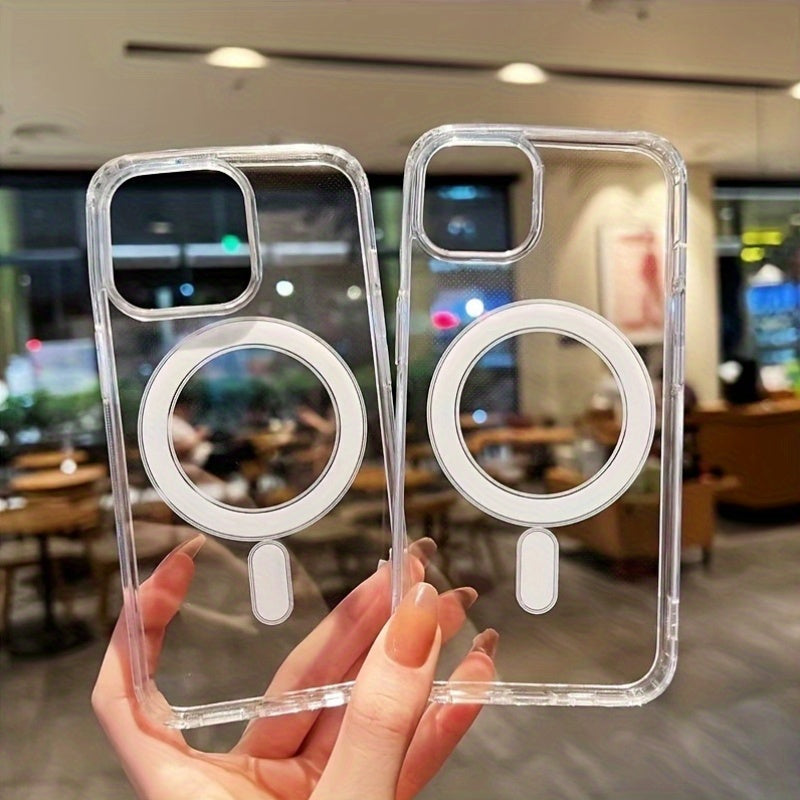 The Transparent Magnetic Phone Case Is Suitable for High-Definition Clarity And Does Not Interfere with The Screen Protector for Iphone Models X to 16 Series, Featuring a Hard Back And Soft Edges.