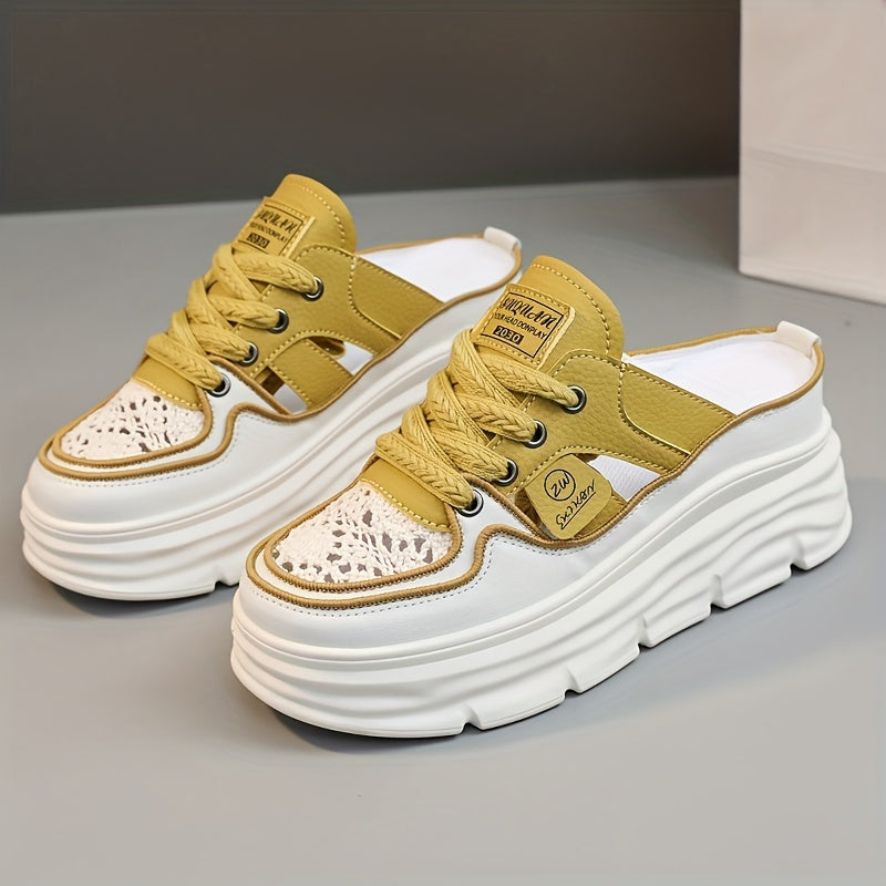 New Women's Shoes 2023 Summer Hollow Thick Sole Height-Increasing Outdoor Casual Sports Fashion
