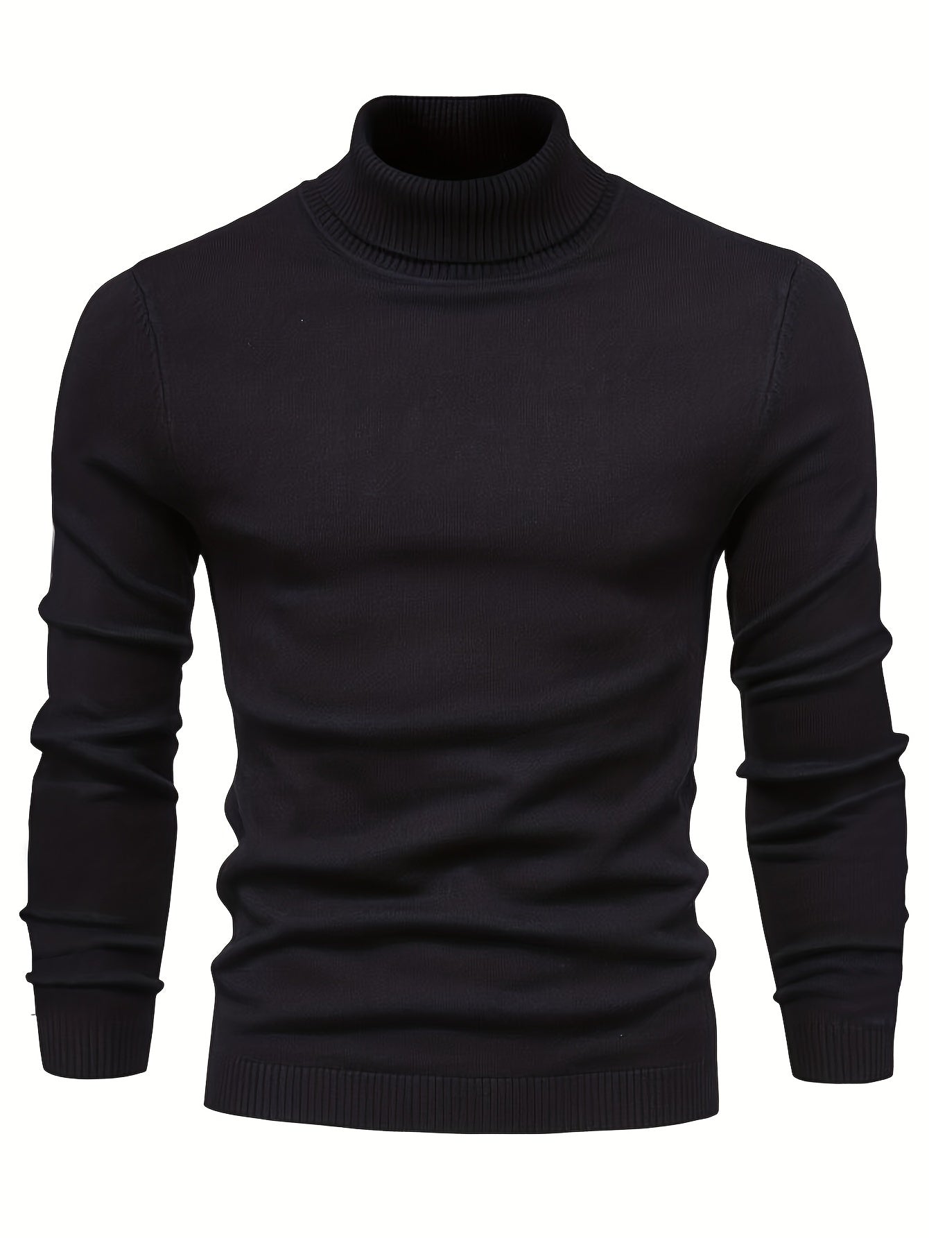 All Match Knitted Sweater, Men's Casual Warm Slightly Stretch Lapel Neck Pullover Sweater For Men Fall Winter