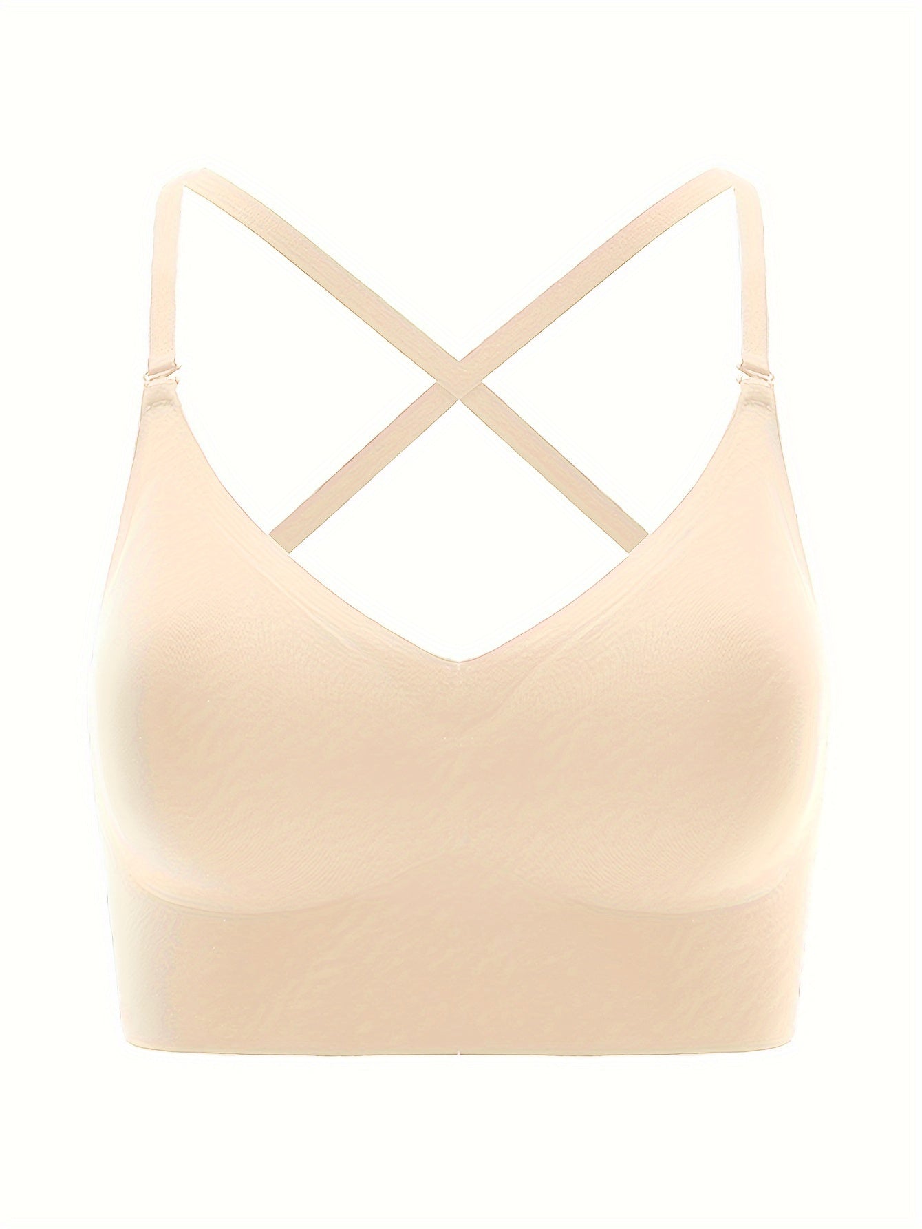 1pc Women's Off-Shoulder/Back Open Back Push-Up Bra - U/X-Line Wire-Free Lift & High, Removable Padding, Clear Strap Design, Natural Curve Enhancing Bustier for Full/Partial Back Exposure, Hand Washable (No Wire/No Padding Insertion Required) - Solid Colo