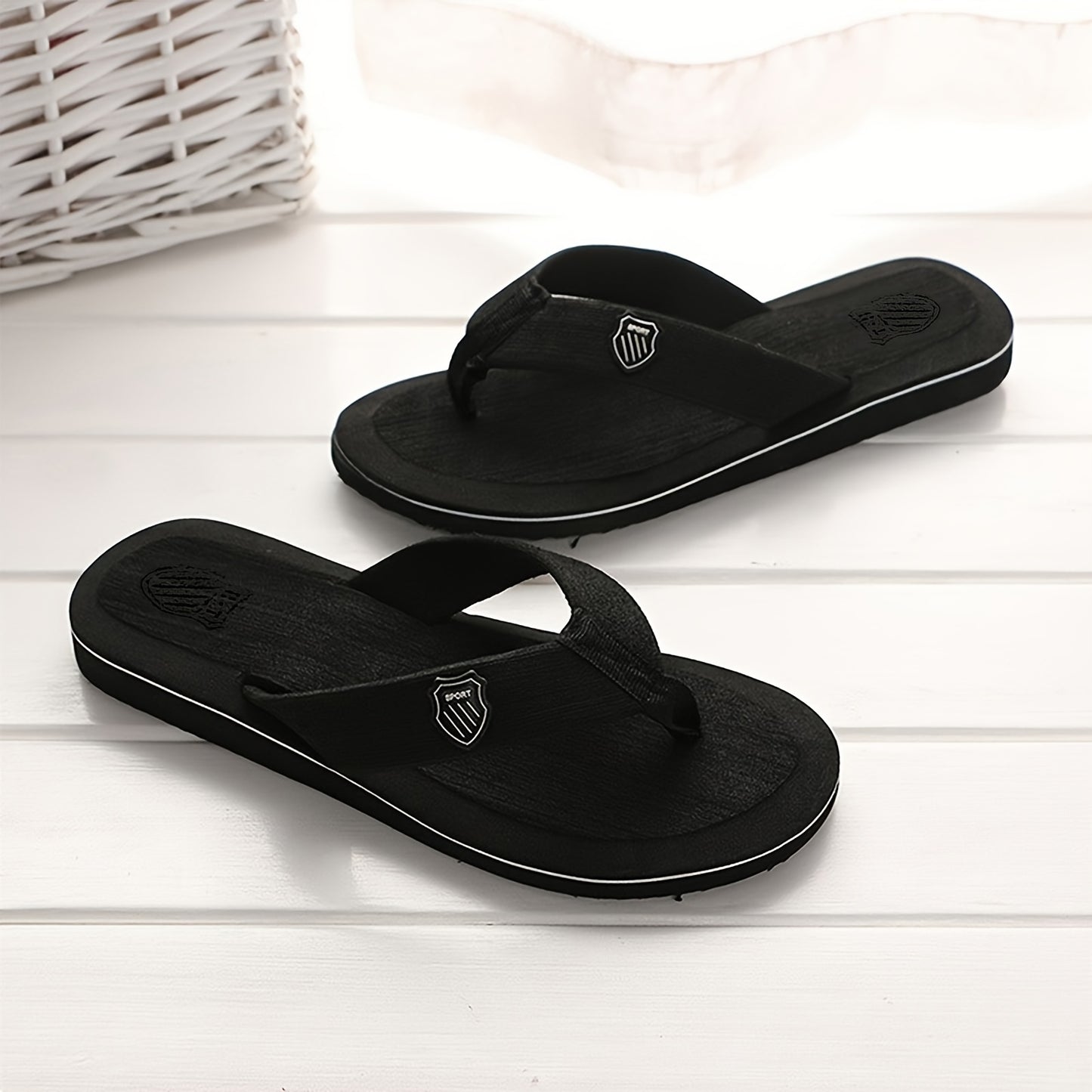 1 Pair of Summer Trendy Slippers, Home Leisure Beach Flip Flops