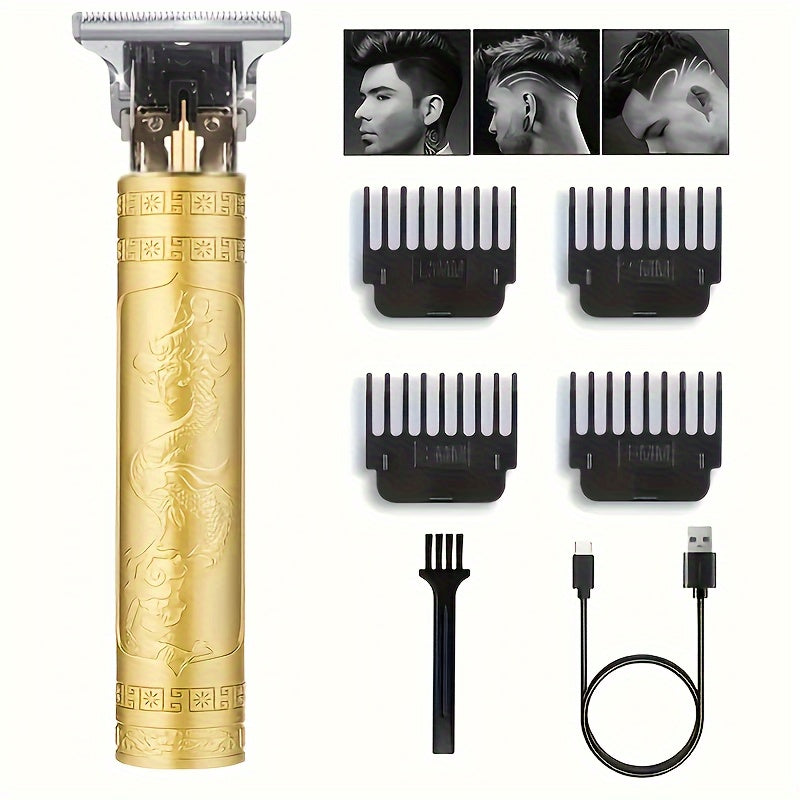 Hair Clippers Beard Trimmer for Men, Electric Cordless Clippers with LCD Screen, Precise T-Blade Trimmer USB Rechargeable Grooming Kit, Electric Shaver Hair Clipper with Guide Comb, Beard Trimming, Personal Grooming, Ergonomic Handle, Modern Shaver, Smoot