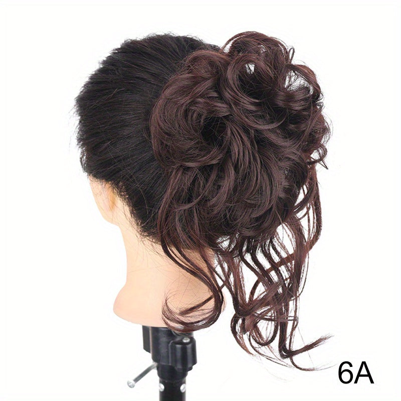 Synthetic Hair Bun Scrunchie Messy Dragon Beard Scrunchie Curly Wavy Hair Extensions With Elastic Bands For Women