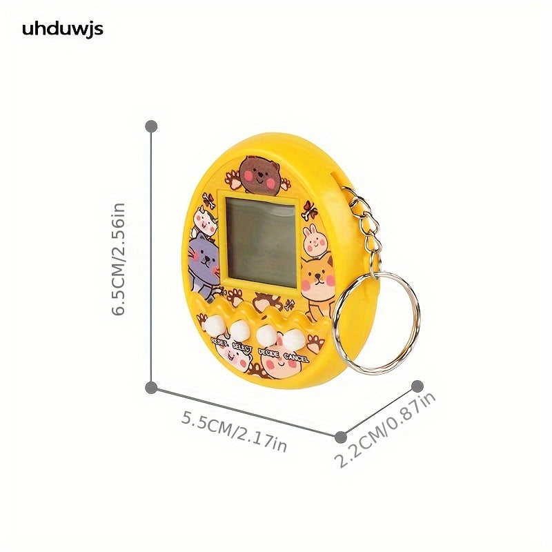 Electronic pet machine mini handheld electronic game machine pet egg virtual rabbit pet develop keychain ornaments for students' children's birthday and holiday gifts.