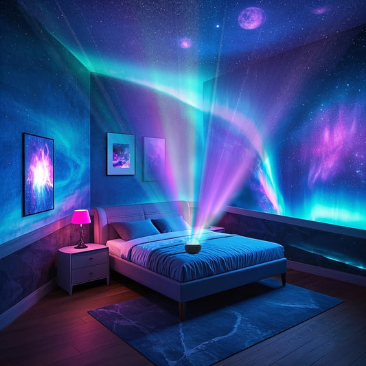 1pc Northern Galaxy Light Aurora Projector with 14 Light Effects, 2in 1 LED Star Projector with Remote Control and Nebula Lamp, Night Light Projector for Bedroom/Gaming Room/Home Theater/Ceiling/Birthday/Party