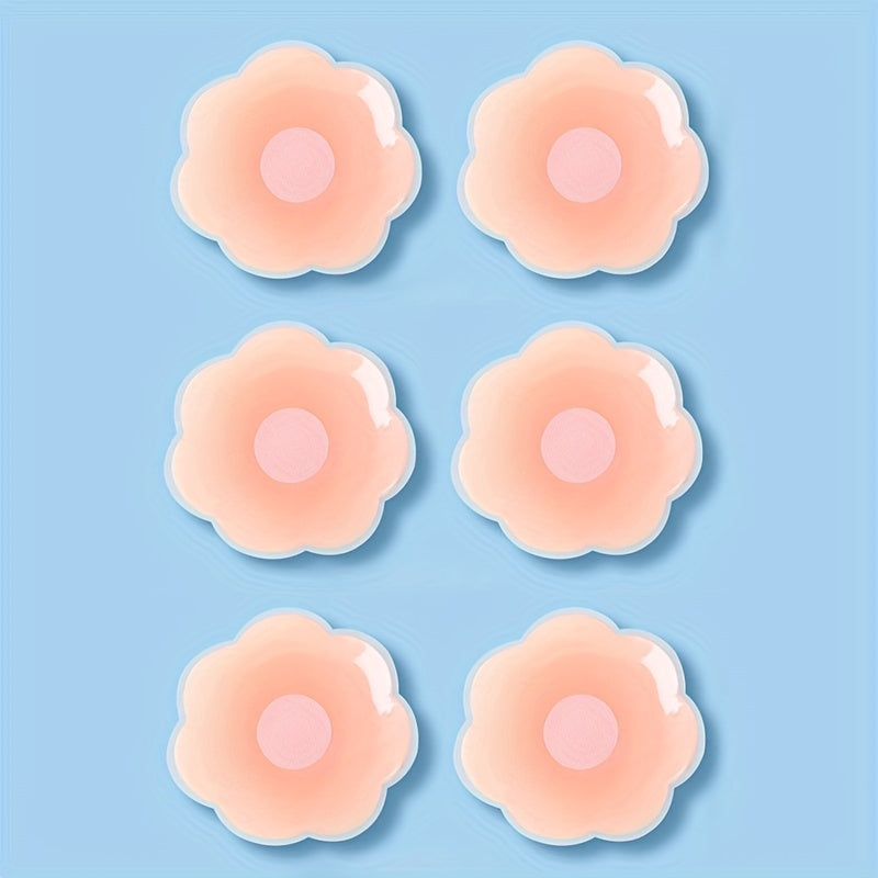 2/6/10pcs Reusable Silicone Nipple Covers, Seamless Invisible Self-Adhesive Anti-convex Nipple Pasties, Women's Lingerie & Underwear Accessories