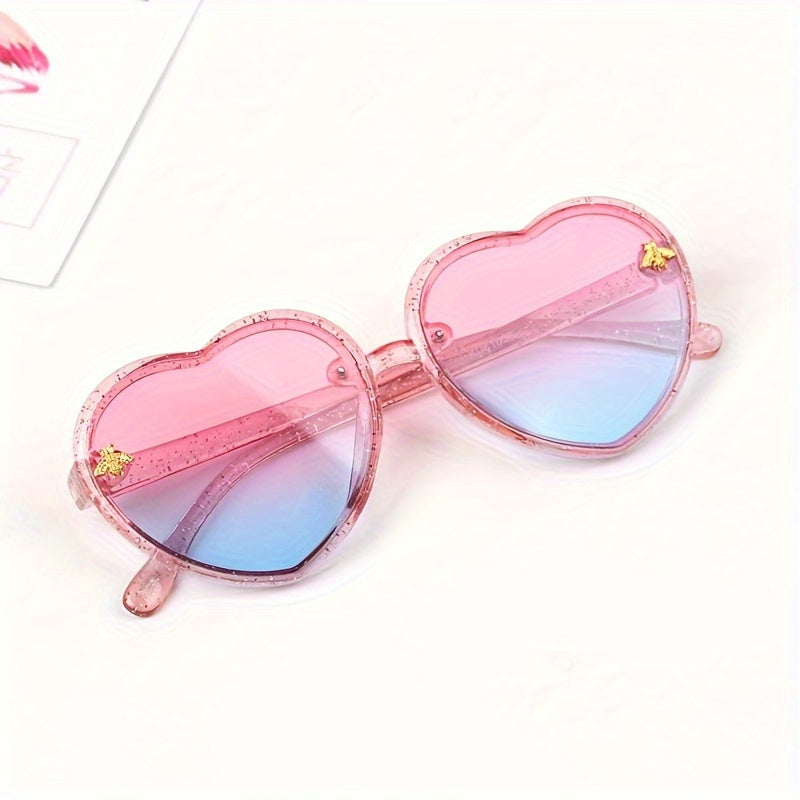 Heart Shaped Glasses, Cute Retro, Decorative, Casual, Pink Purple Black, Polycarbonate Frame, Acrylic Lens, for Kids, Children, Christmas, Halloween, Campus