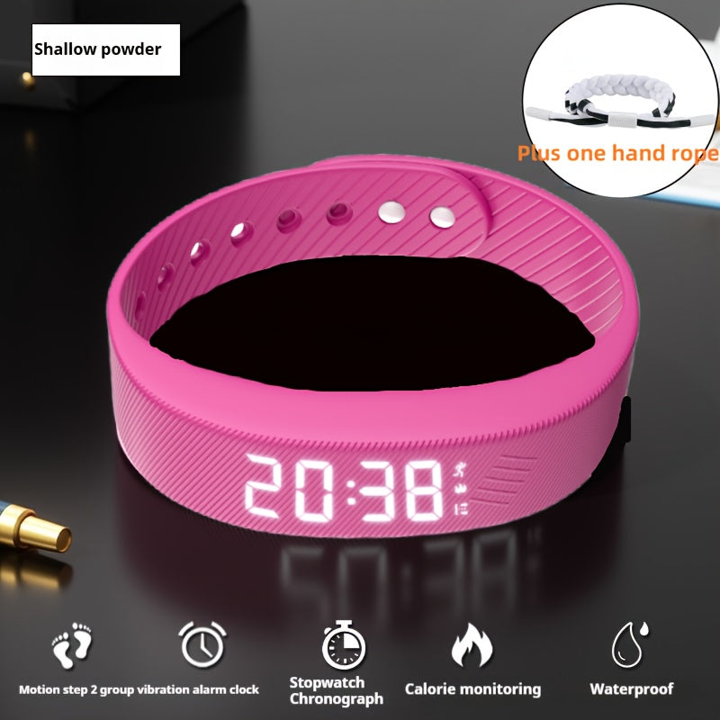2025 new multifunctional simple fashion unisex electronic watch with alarm clock, pedometer, timer, luminous, senseless wear fashion sports multifunctional wristwatch Holiday gift, suitable for any scene - send a hand rope a