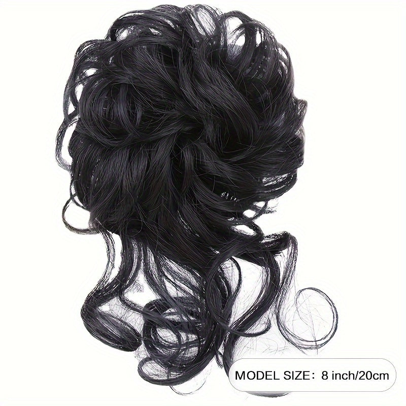 Synthetic Hair Bun Scrunchie Messy Dragon Beard Scrunchie Curly Wavy Hair Extensions With Elastic Bands For Women