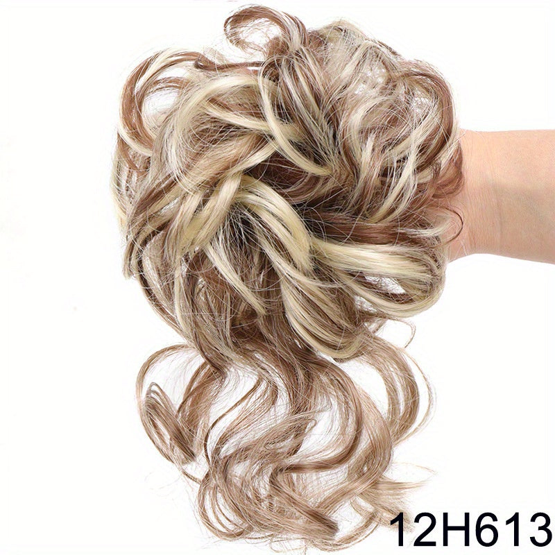 Synthetic Hair Bun Scrunchie Messy Dragon Beard Scrunchie Curly Wavy Hair Extensions With Elastic Bands For Women