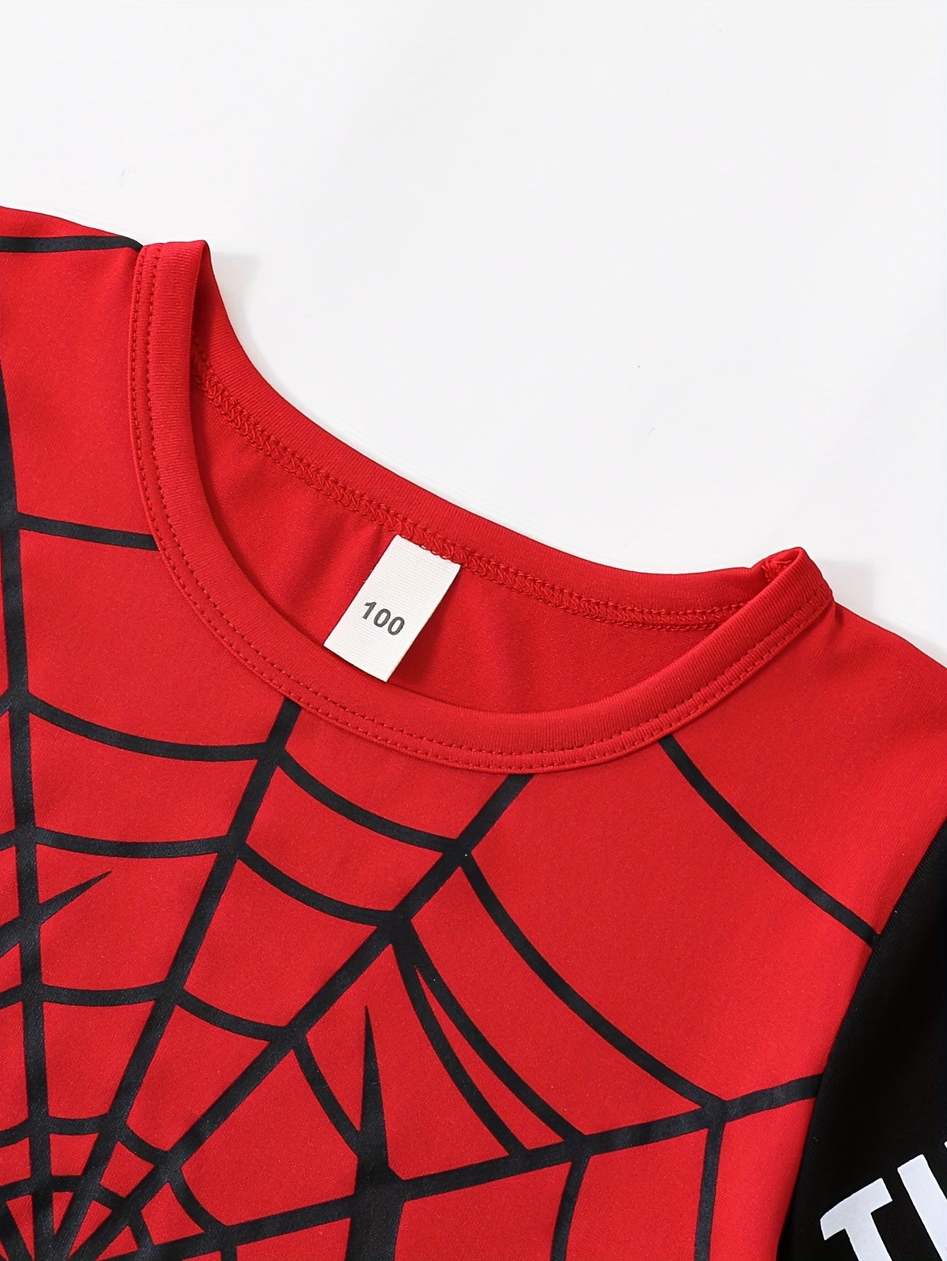 Boys Short Sleeve Shorts Set Spider Pattern Short Sleeve Shorts Set