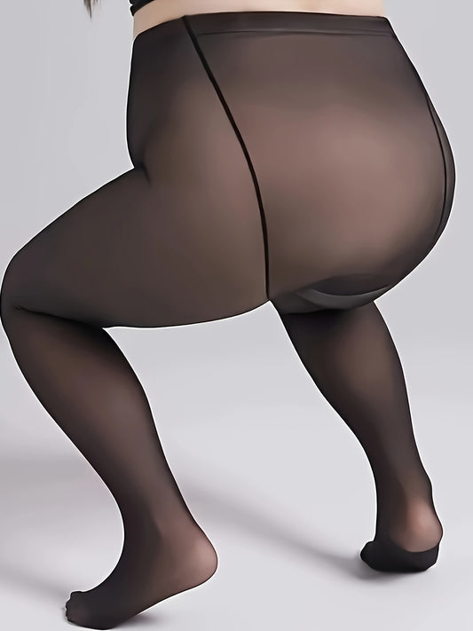 Women's Plus Size Tights - Seamless, Stretchy Leggings Pants, One-Piece Pants for Everyday & Formal Outfits - Machine Washable Full Coverage Base Layer, Layering Essentials, Sleek Silhouette, Highquality Fabric, Plussize Women, Seamless Undergarment, Stre