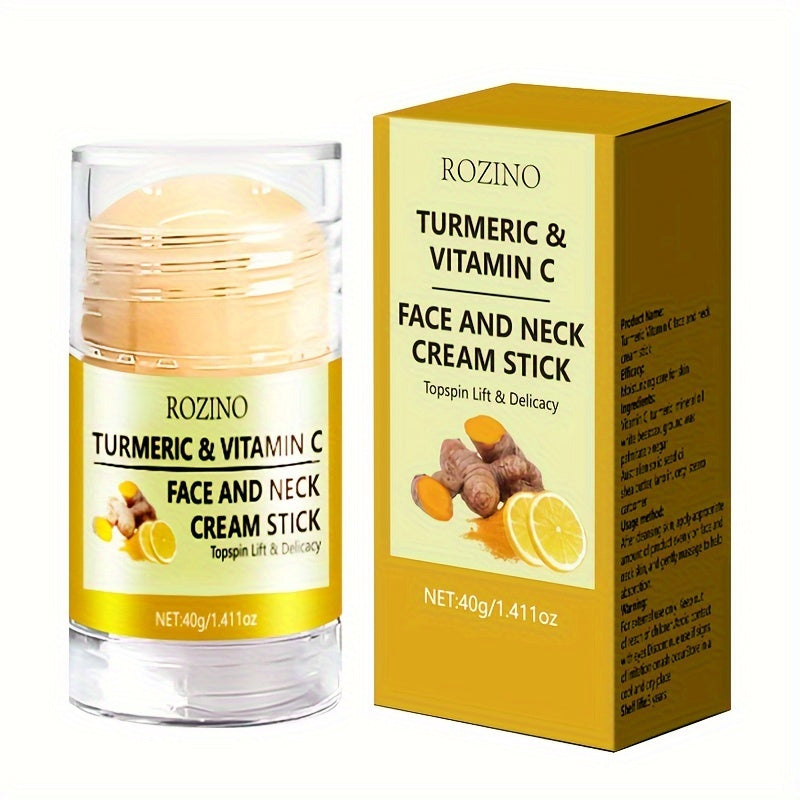40g Turmeric Vitamin C Neck Cream stick, moisturizing care, the appearance of fine lines, wrinkles, neck wrinkles, Leave Light Beige looking healthy, smooth, and with a youthful glow, make Light Beige younger-looking, skincare, Face cream