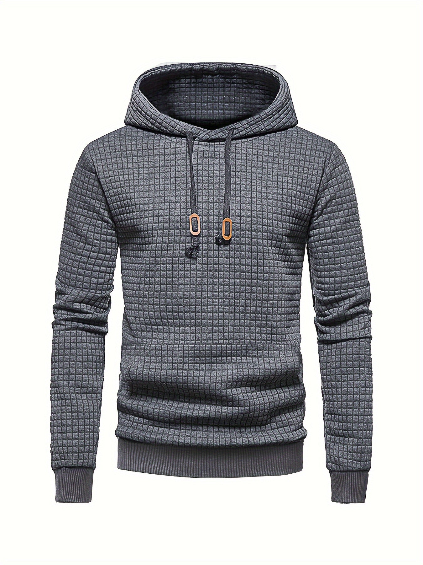 Men's Sporty Hooded Sweatshirt - Navy Blue with Copper Bow Accents, Regular Fit, Machine Washable, High-Quality Fabric for Casual & Athletic Wear, Sweater Hoodie, Everyday Comfort, Textured Knit Fabric
