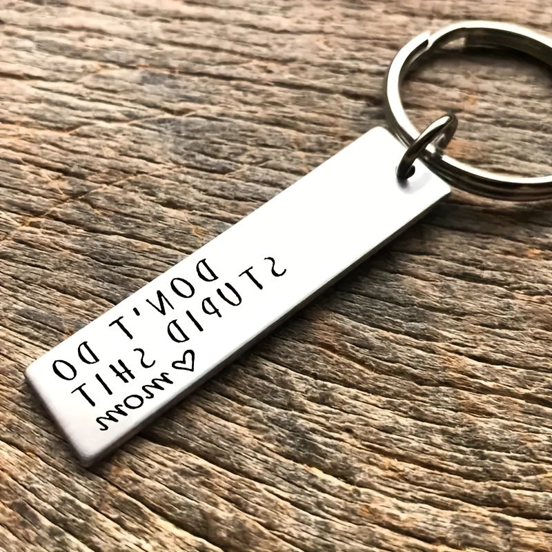 1pc Creative Don't Do Stupid Key Chain, Gift For Son Daughter Teenagers, Car Key Bag Decorative Key Ring