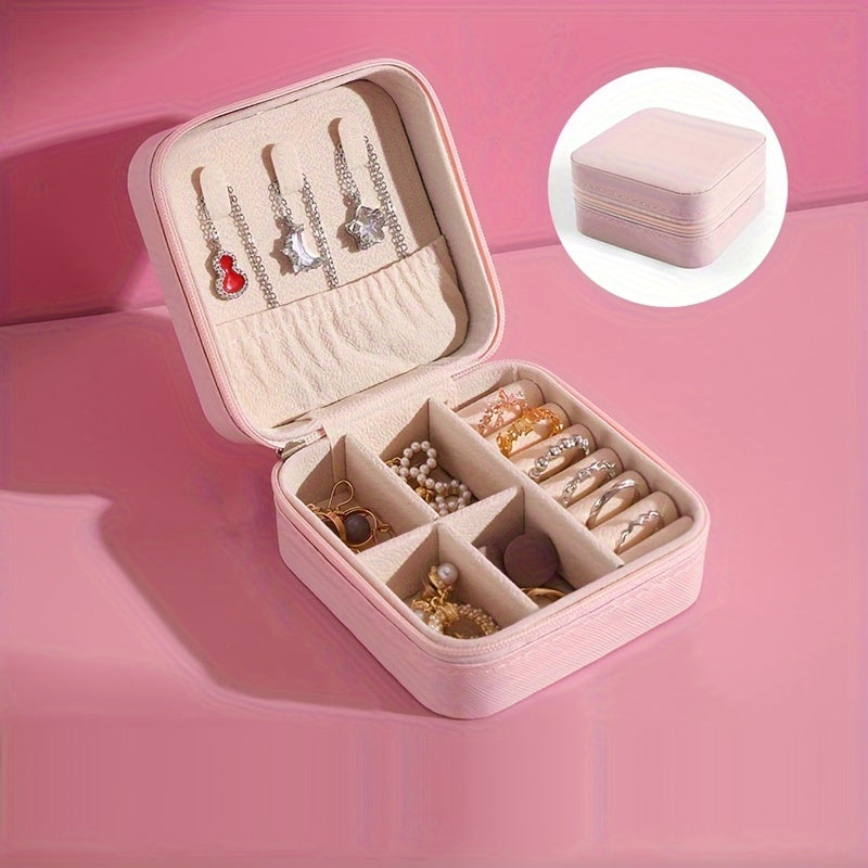 1pc Multi-grid Jewelry Storage Box, Soft Liner Jewelry Storage Basket For Necklaces, Earrings, Household Storage Organizer For Bedroom, Bathroom, Office, Desktop, Dresser, Home, Dorm