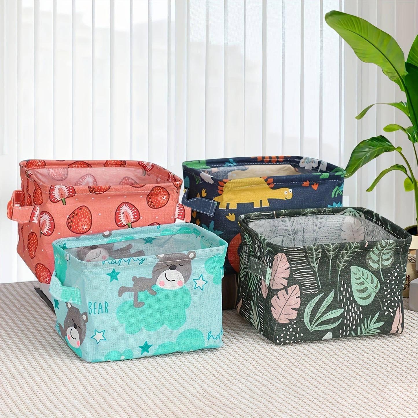 Organize Your Home with this Adorable Cartoon Toy Storage Basket - Perfect for Cosmetics and Small Items! Christmas, Halloween, Thanksgiving Day Gift Easter Gift