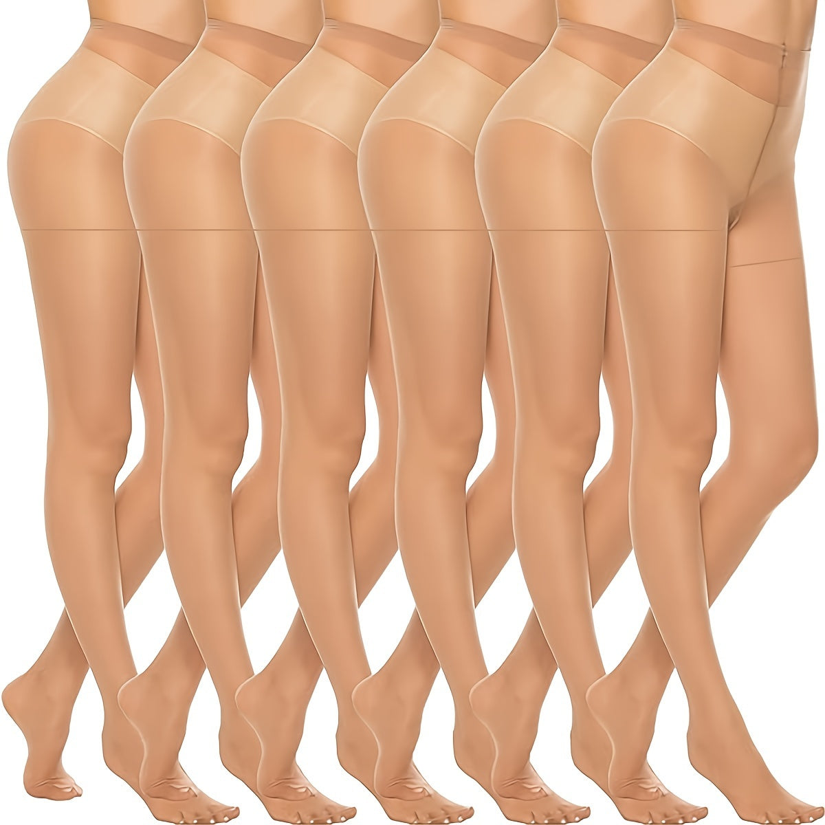 Six Pairs of Fashionable Sexy Sheer 20D Women's Tights