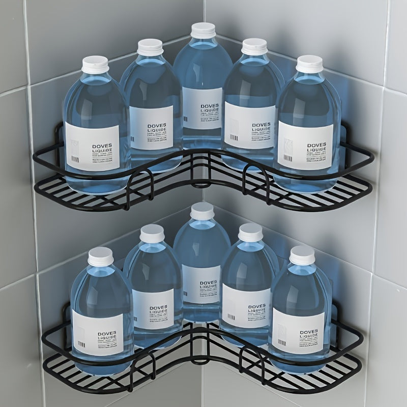 Corner Shower Rack - Rust-Resistant, Wall-Mounted Bathroom Storage Shelf, Suitable For Storing Shampoo, Toner, And Cosmetics.