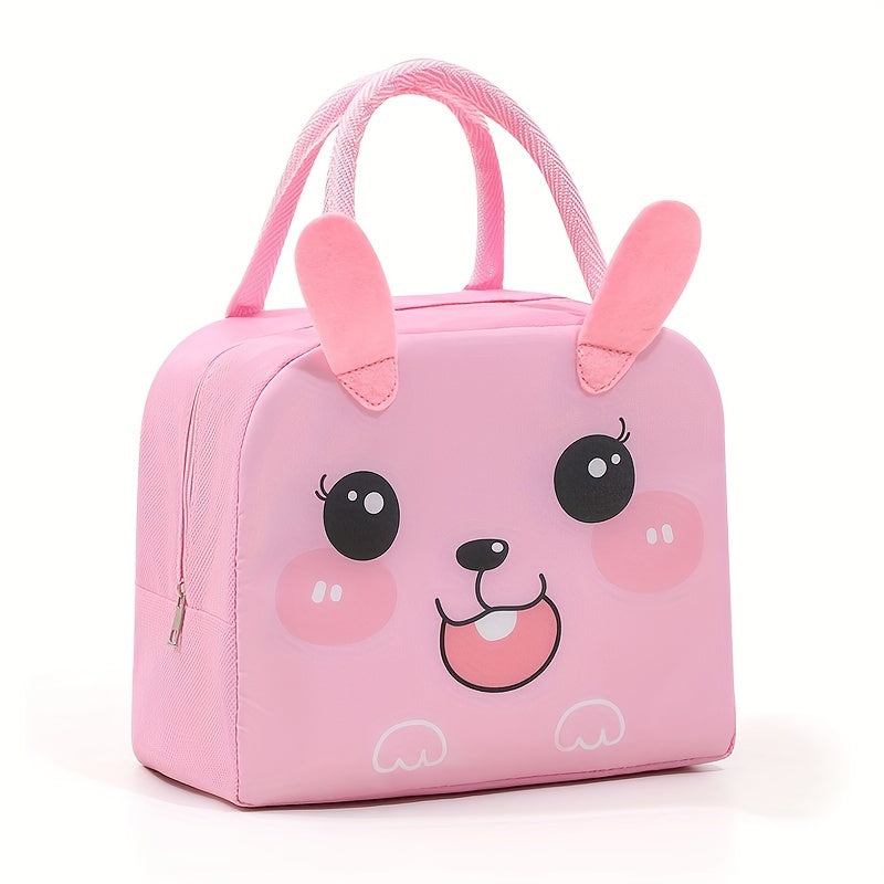 1pc Cute Cartoon Character Tote Bag - Portable, Foldable, Non-Food Contact, Zipper Closure, Double Handles, Non-Woven Fabric, Ideal for School, Work, and Travel, Travel Bag | Playful Design | Zipper Closure Bag, Cute Bag