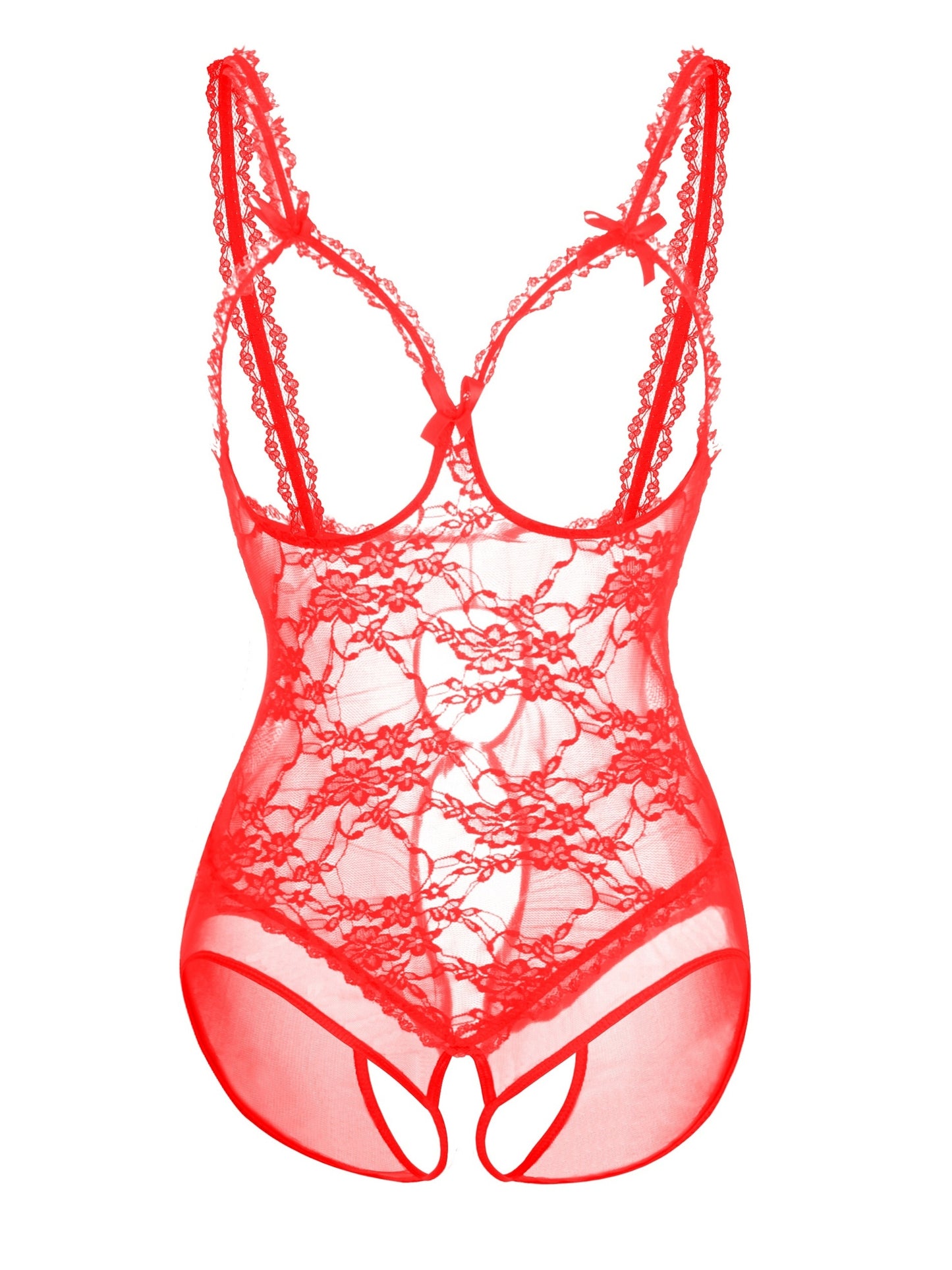 Plus Size Sexy Lace Bodysuit - High Stretch, No Belt, No Chest Pad, Floral Pattern, Adult Women'S Lingerie, Intimate Apparel | Floral Lace Design | Stretchy Fabric, Plus Size Lingerie