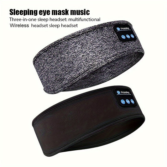 XMSJ Wireless Sleeping Headphones & Eye Mask - Wireless Noise Cancelling, -C Fast, Soft Elastic Headband with Noise Isolating Ear Cups, Compatible with iPhone/ for Gym, Travel, Bedside - Ideal for Side Sleepers, Wireless Music & Calls, Sleep Tracking, Vol