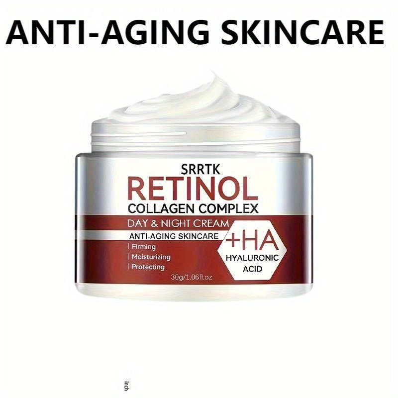 1 Bottle of Retinol Collagen Day & Night Cream - Moisturizing and Nourishing Cream with Hyaluronic Acid and Vitamin E, Suitable for Dry, Rough Light Beige, Firming and Youthful Glow, Retinol And Collagen For, Retinol Seoul And Cream, Cream For Wrinkles An