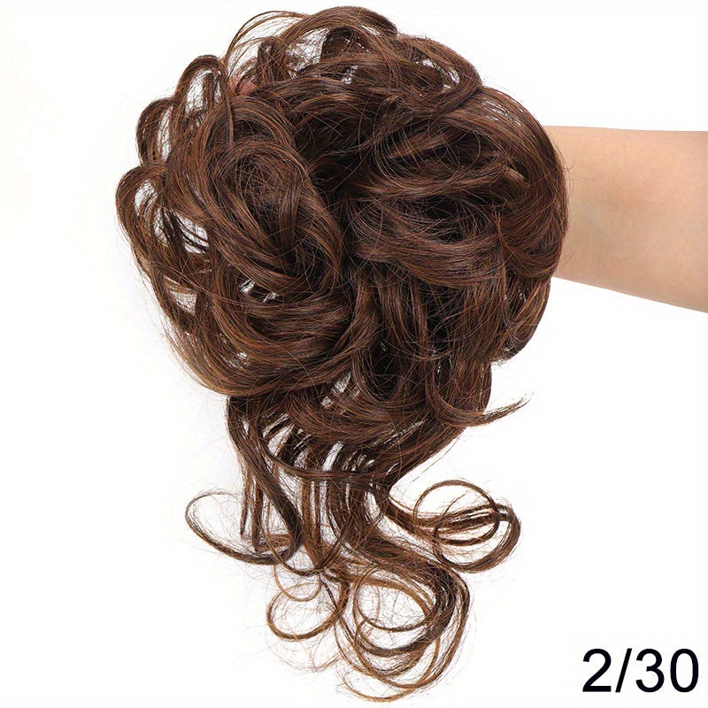 Synthetic Hair Bun Scrunchie Messy Dragon Beard Scrunchie Curly Wavy Hair Extensions With Elastic Bands For Women