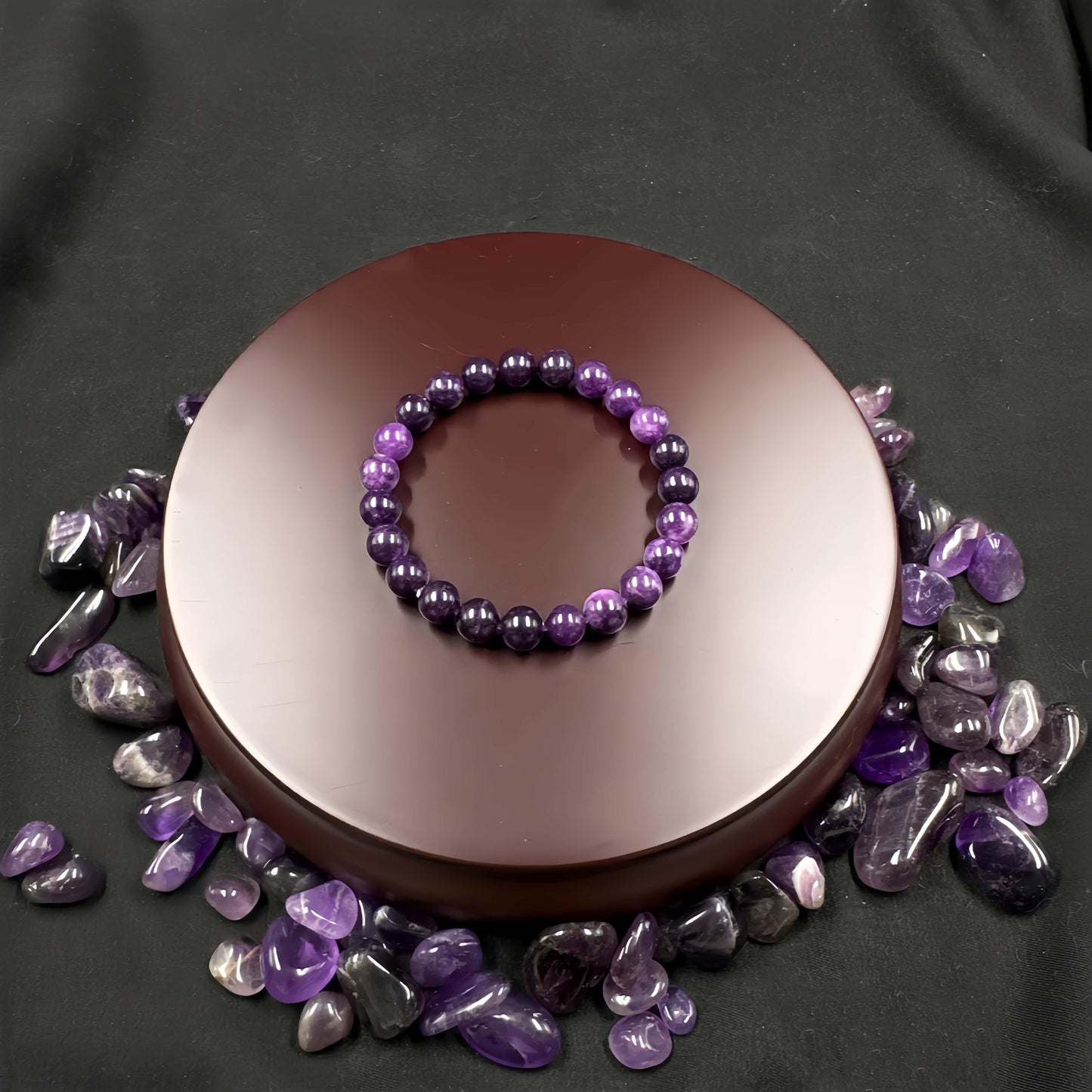 1pc Amethyst Anxiety Bracelet - Handmade, Stress-Relief Charm with "Anxiety" Engraving, Perfect Gift for Men & Women, Everyday Clothing Accessory, Mental Balance Jewelry|Stress Relief Bracelet|Handmade Charm