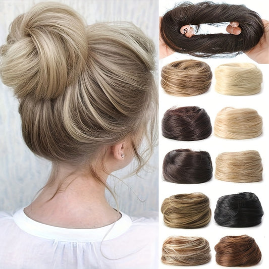 Women's Basic Bun Hairpiece, Synthetic Straight Hair Bun for All People, Natural Look Hair Extension for Women